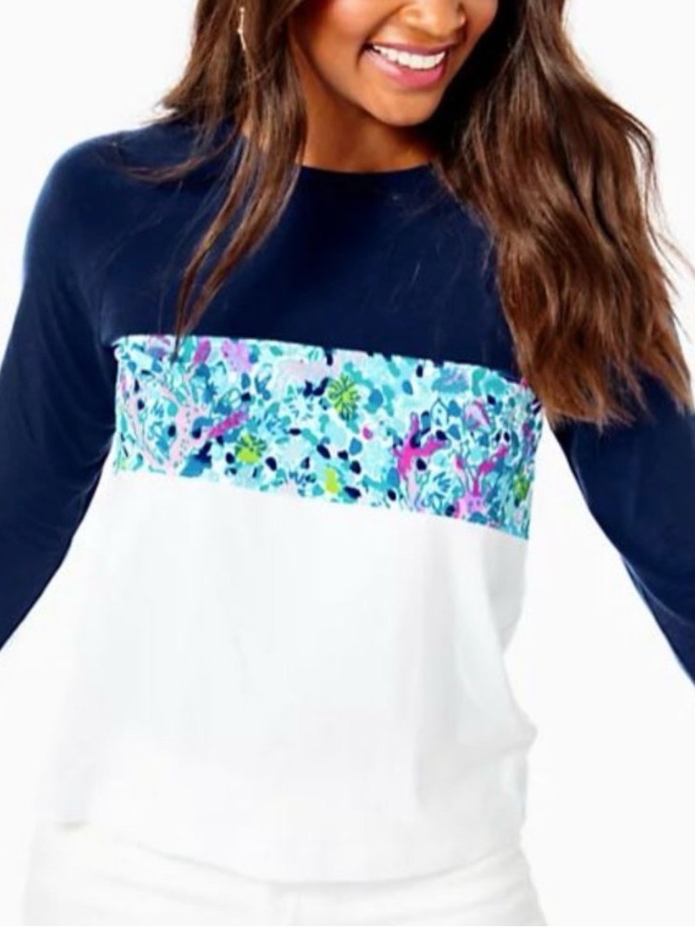 Lilly Pulitzer Chapman Long Sleeve Top Size Large